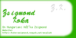 zsigmond koka business card